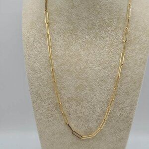 J Crew Factory Gold Tone Paper Clip Necklace NWT